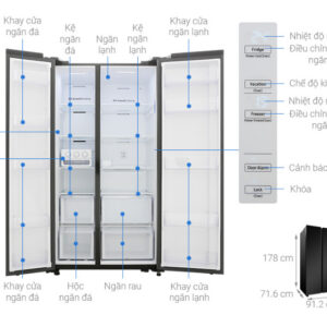 Tủ lạnh Samsung Inverter 655 lít RS62R5001B4/SV